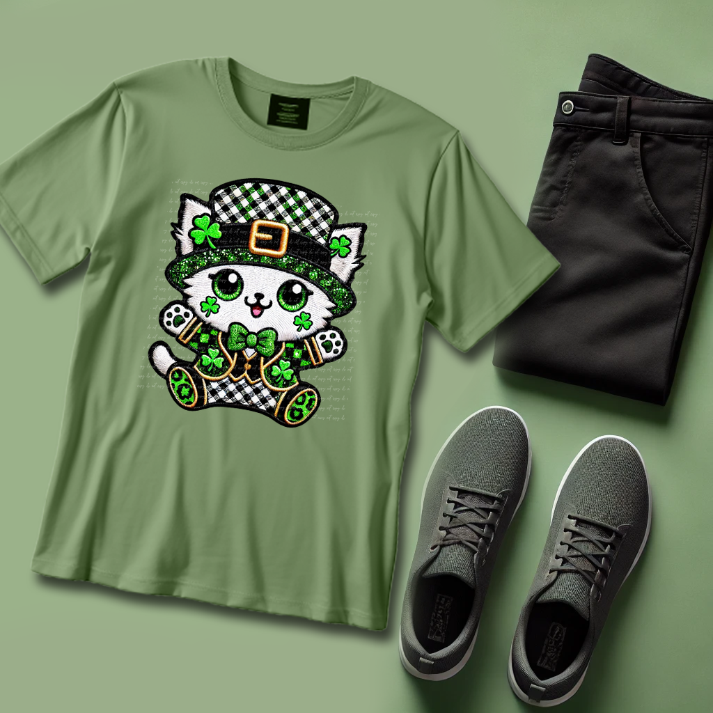 Irish Cat Faux Embroidery 81941 DTF Transfer