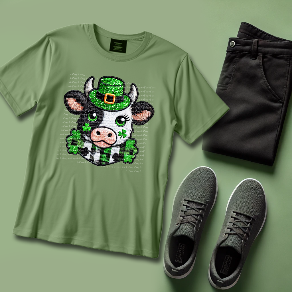 Irish Cow Faux Embroidery 81942 DTF Transfer