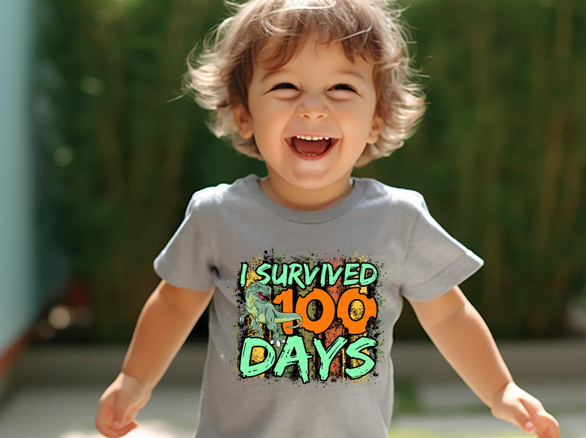 I Survived 100 Days Dinosaur 116313 DTF Transfer