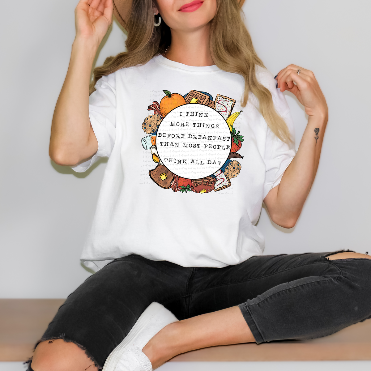 i think more things before breakfast than most people think all day ADHD circle 115207 DTF Transfer