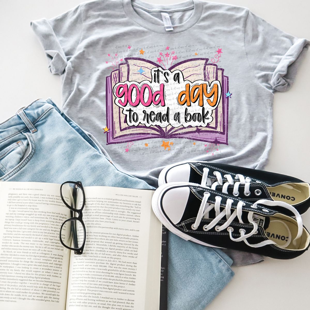 It's A Good Day To Read A Book 74534 DTF Transfer