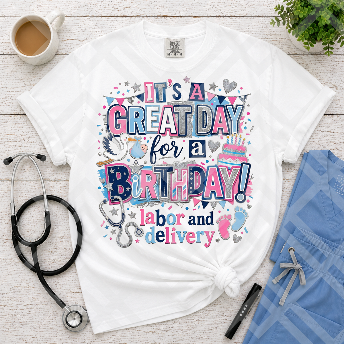 It's a great day for a birthday L&D HEARTS (Parker) DTF Transfer