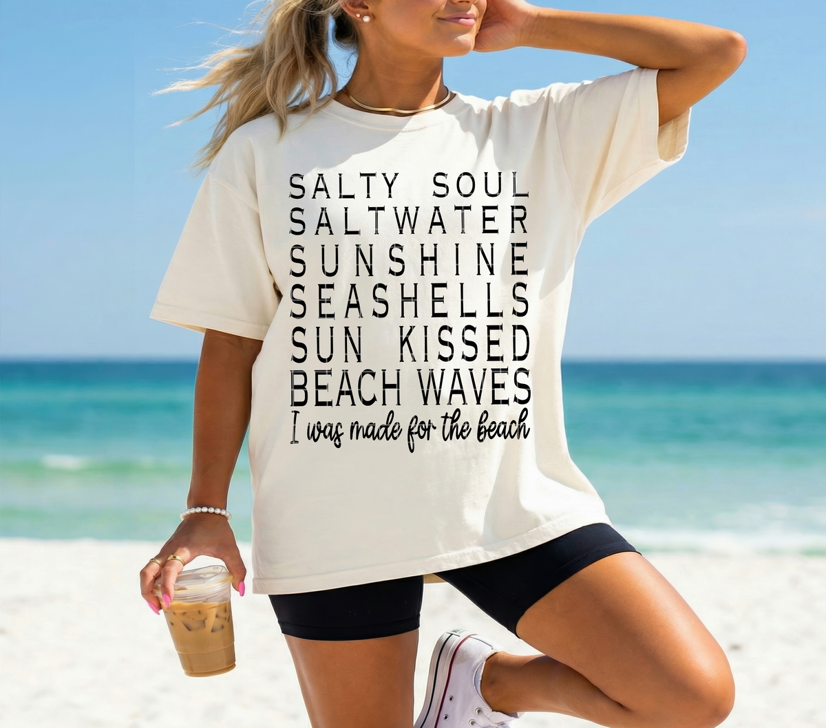 I was made for the beach BLACK (Linda) DTF Transfer