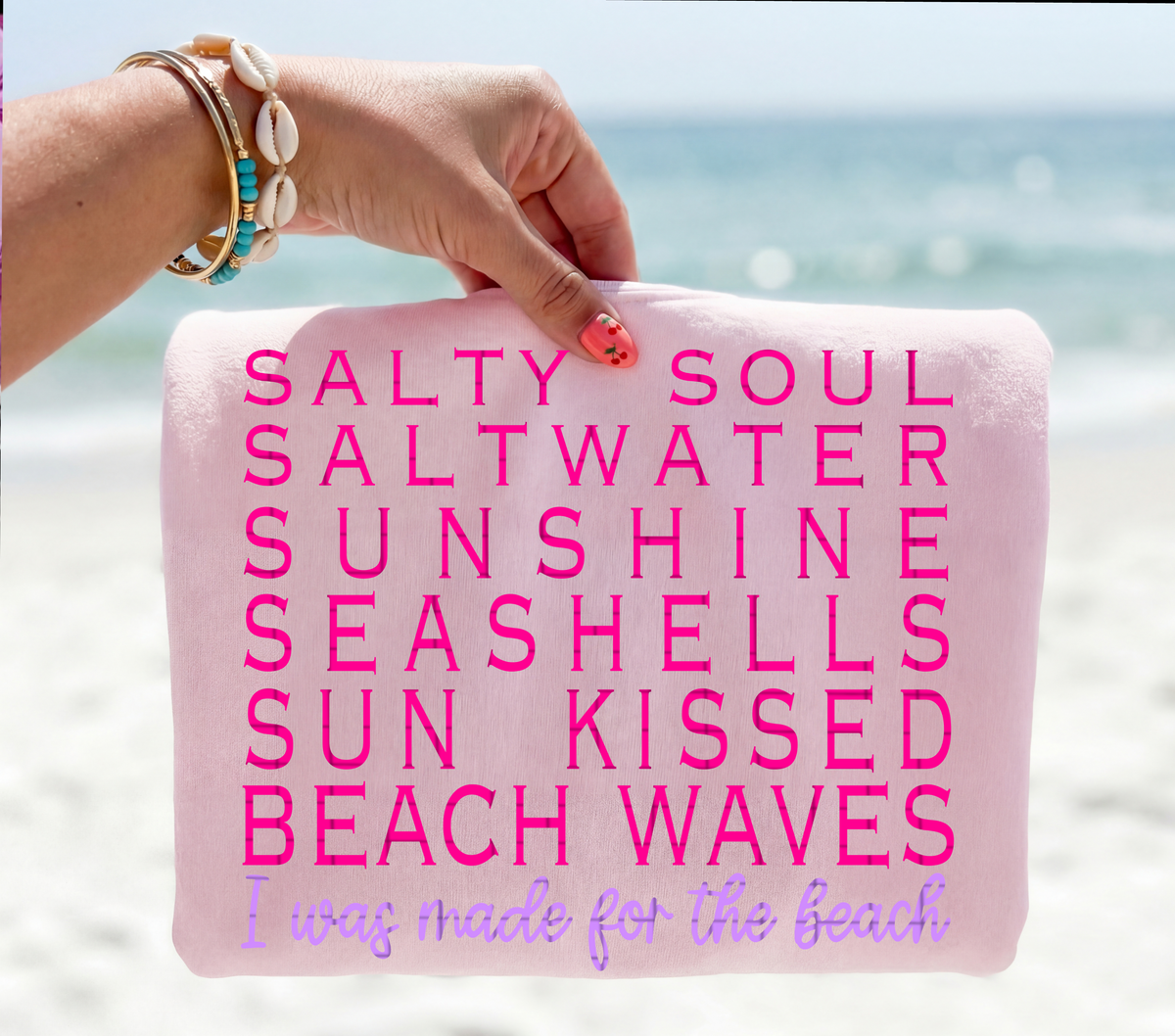 I was made for the beach PINK and PURPLE (Linda) DTF Transfer