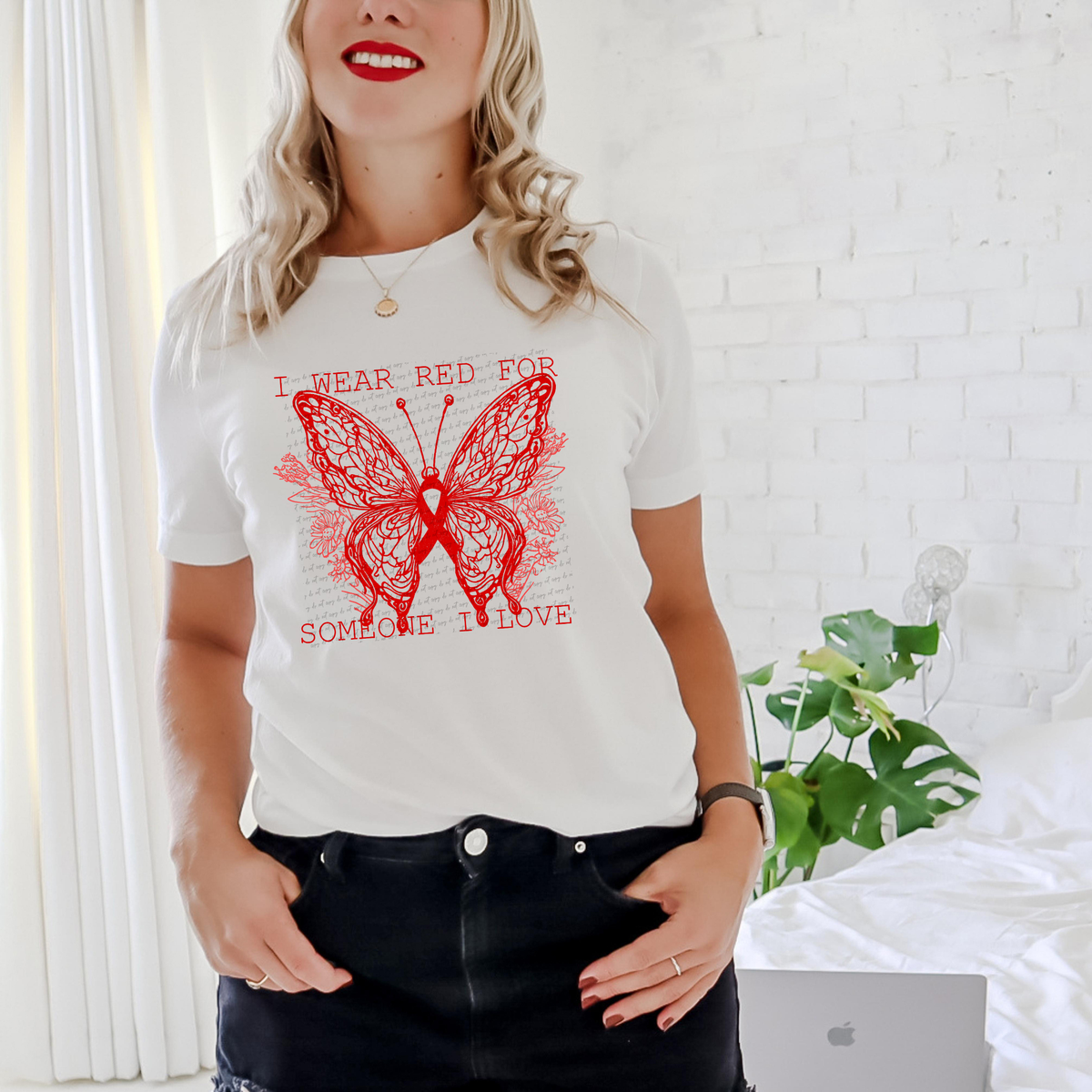 I Wear Red For Someone I Love 63135 DTF transfer