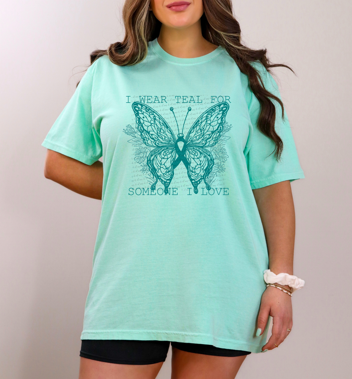 I Wear Teal For Someone I Love 63136 DTF transfer