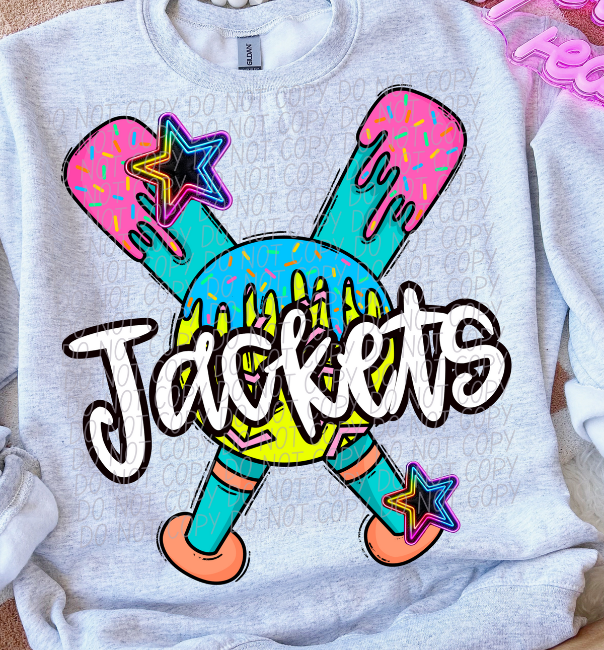 Dripping softball Jackets (CITY) DTF transfer