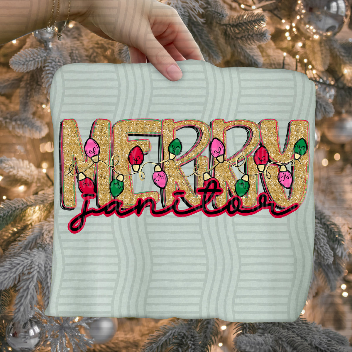 janitor merry with lights (caplinger) DTF Transfer