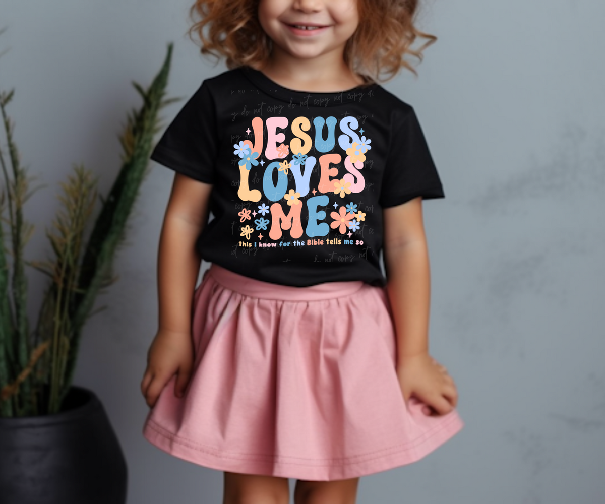 Jesus loves me bright colorful 28846 DTF Transfer