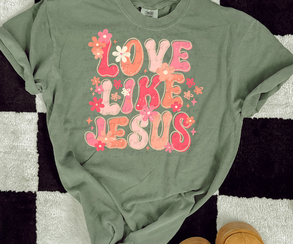 Love like jesus groovy 28798 DTF Transfer