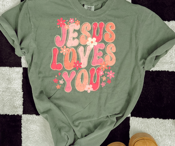 Jesus loves you retro 28756 DTF Transfer