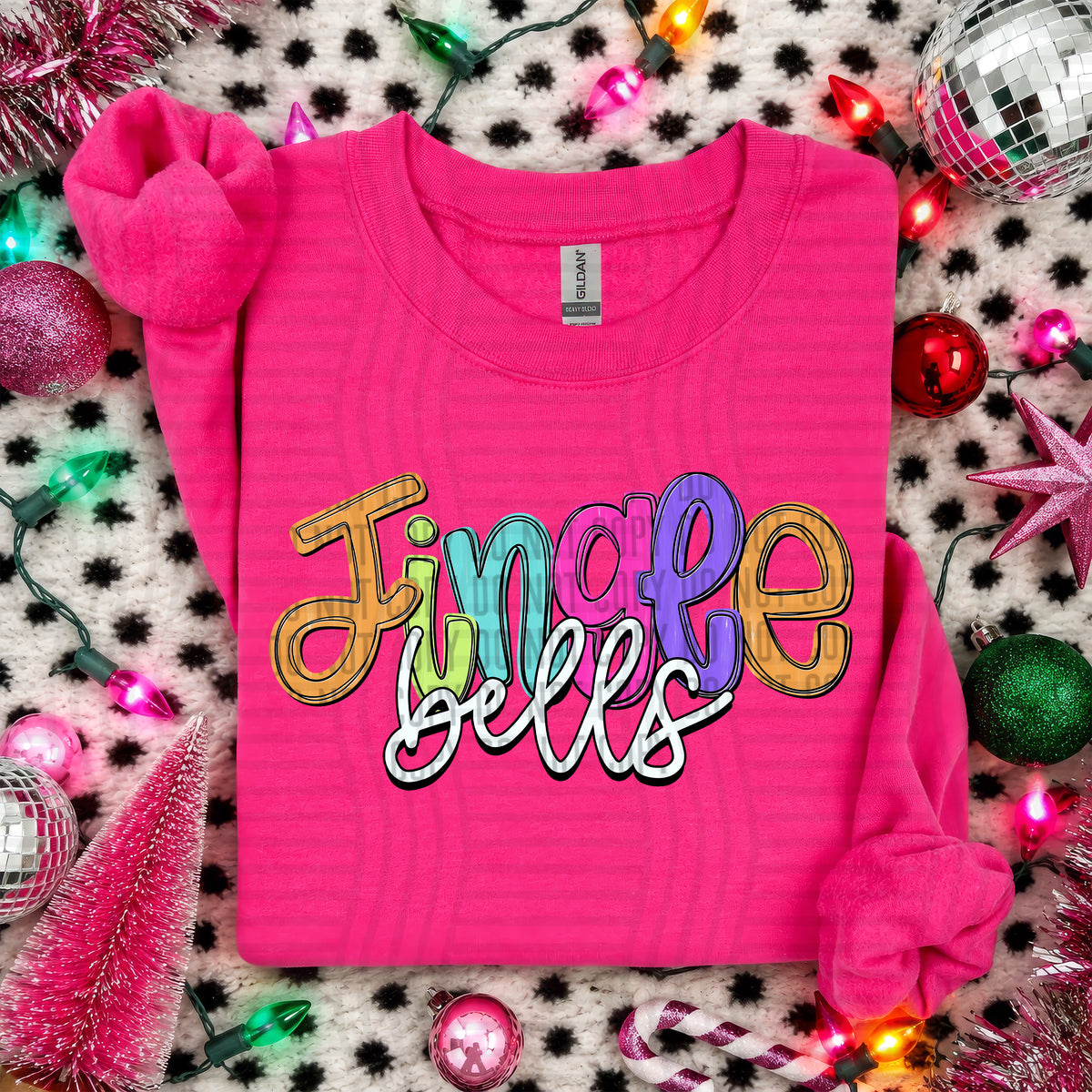 Jingle Bells-Christmas script words (Caplinger) DTF Transfer