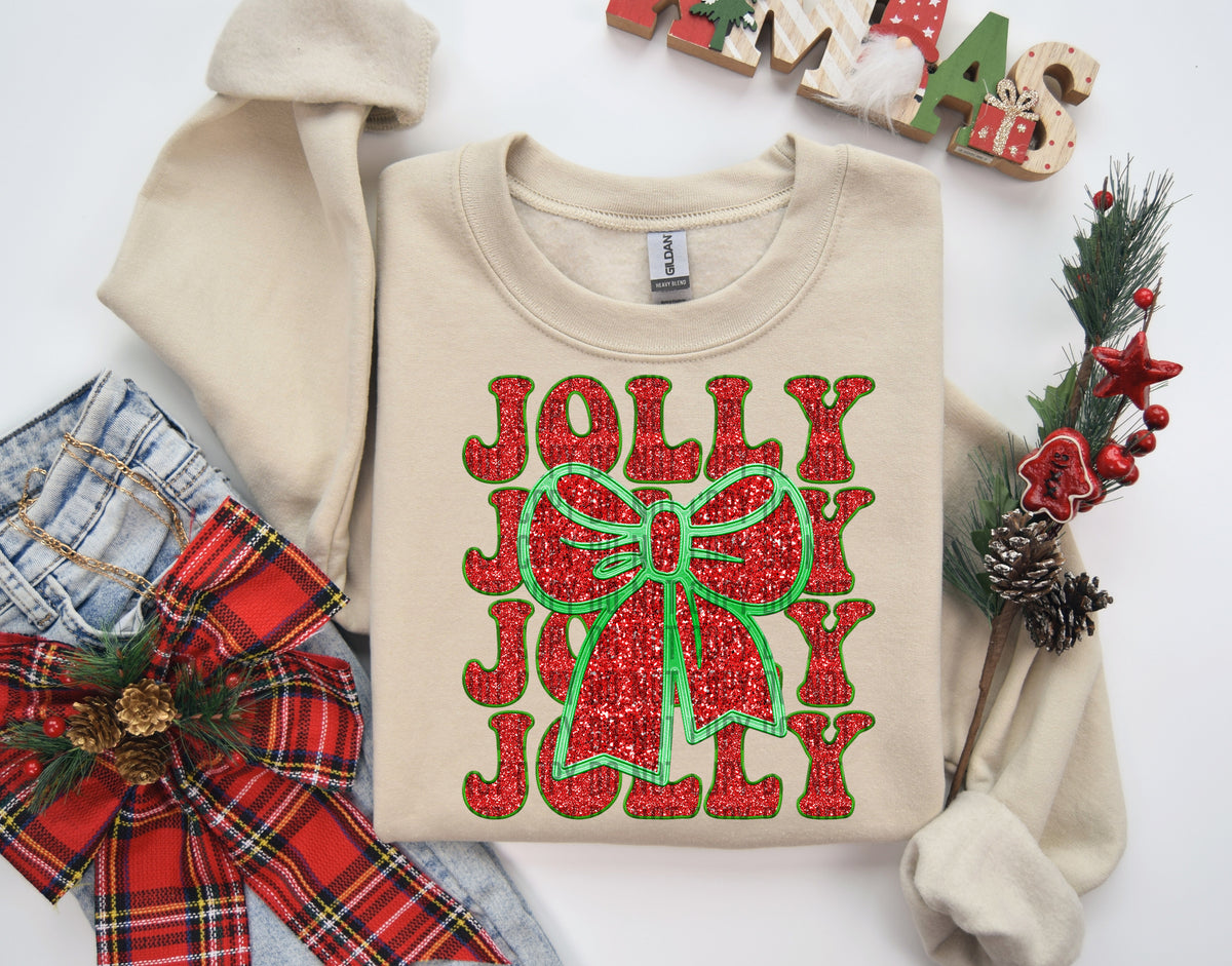 Jolly Stacked Ribbon Faux Glitter 69130 DTF transfer