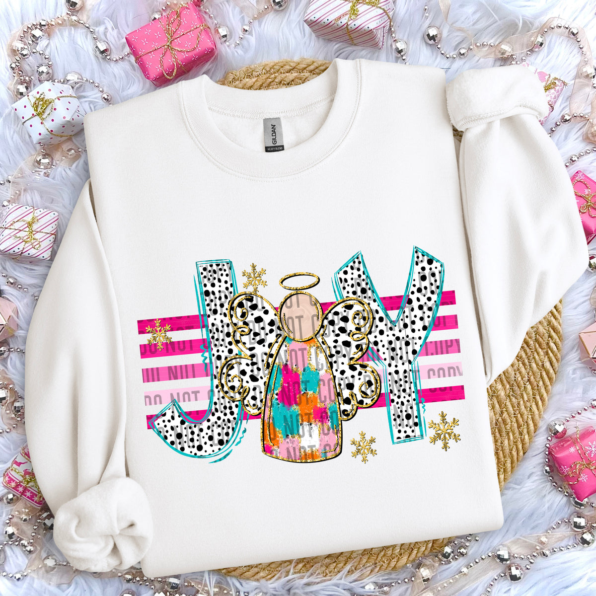Joy Angel Pink Stripes 69132 DTF transfer