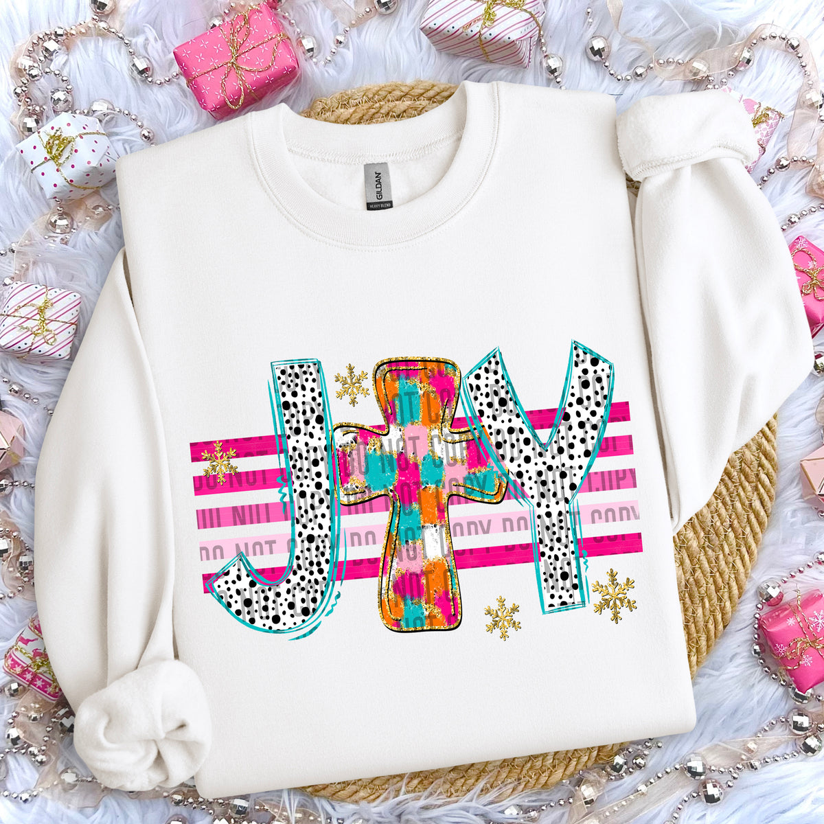 Joy Cross Pink Stripes 69135 DTF transfer