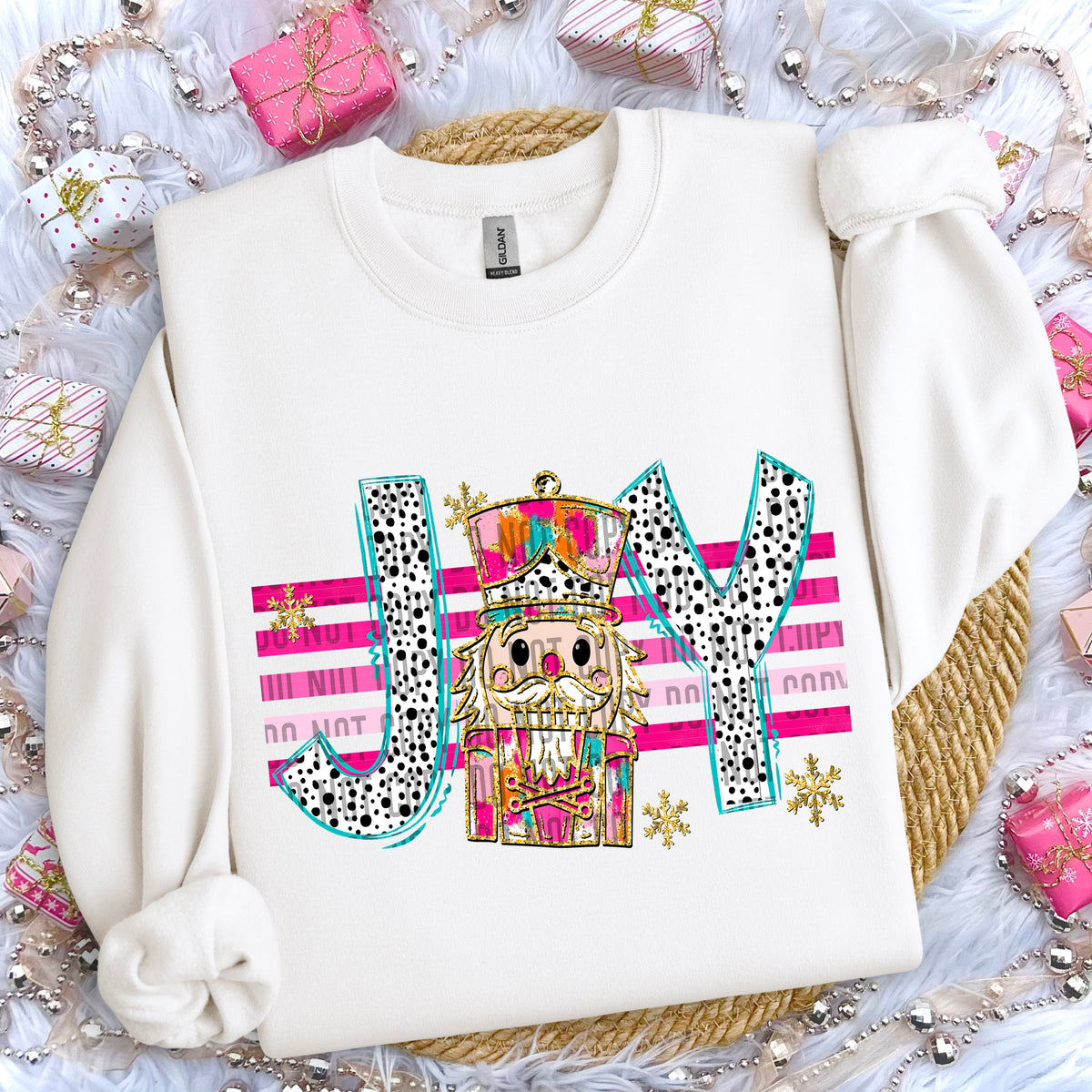 Joy Nutcracker Pink Stripes 69137 DTF transfer