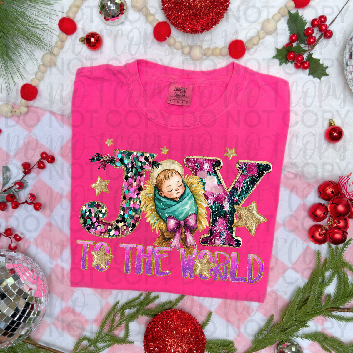 Joy to the world baby Jesus DTF Transfer