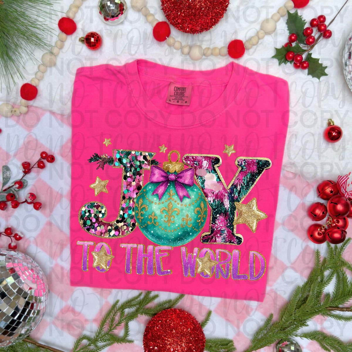 Joy to the world ornament DTF Transfer