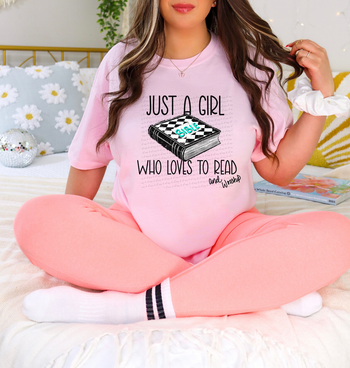 Just A Girl Who Loves To Read And Worship 59482 DTF transfer