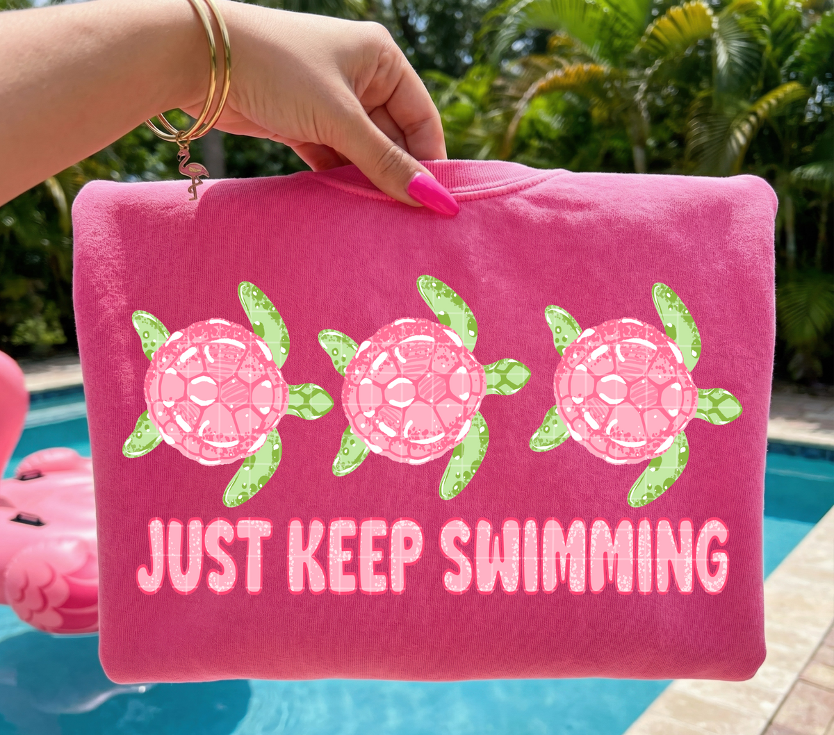 Just keep swimming turtles in line (Linda) DTF Transfer