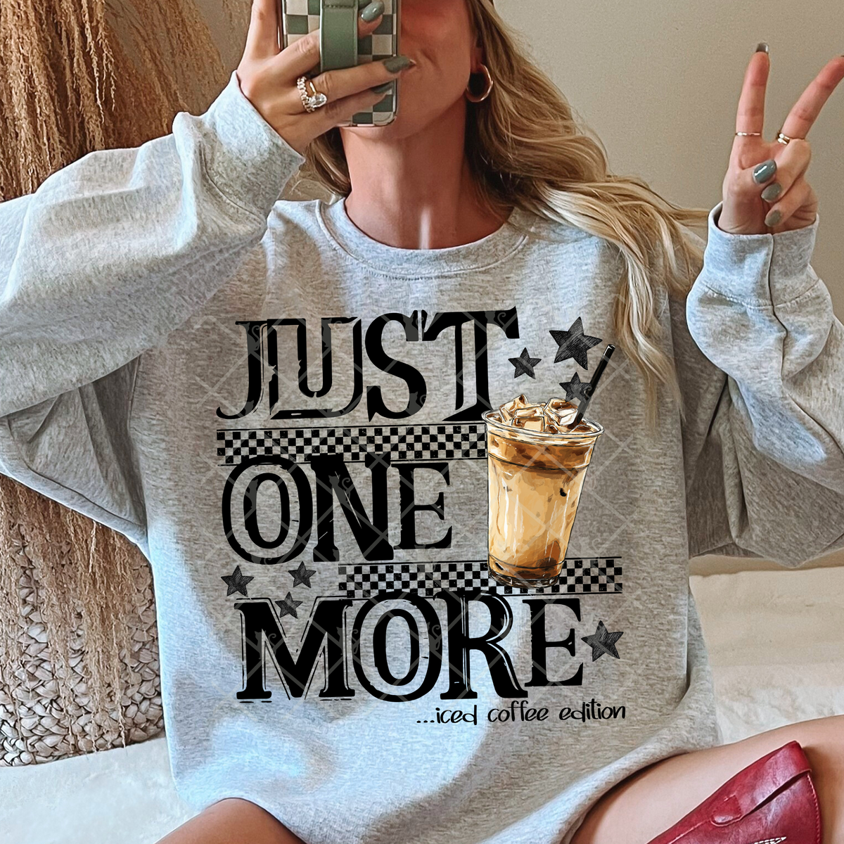 Just one more iced coffee with stars (TTD) DTF Transfer