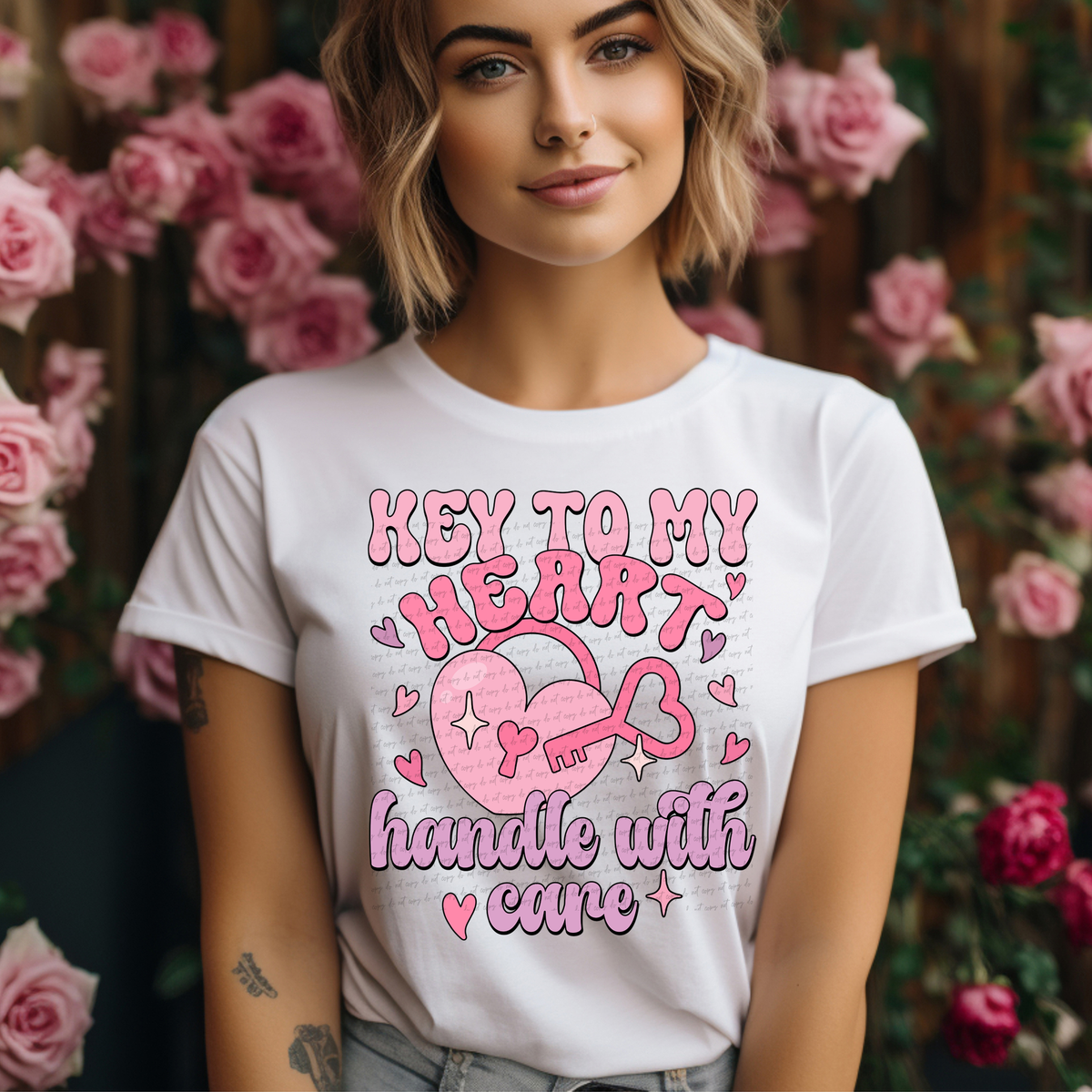 Key To My Heart Handle With Care 81527 DTF Transfer