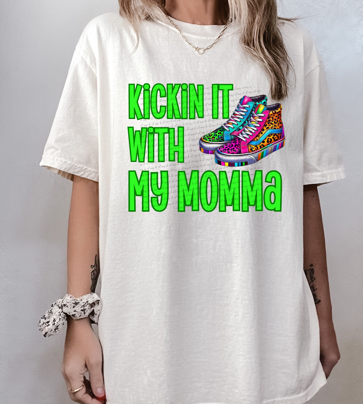 Kickin It With My Momma Green 42575 DTF transfer