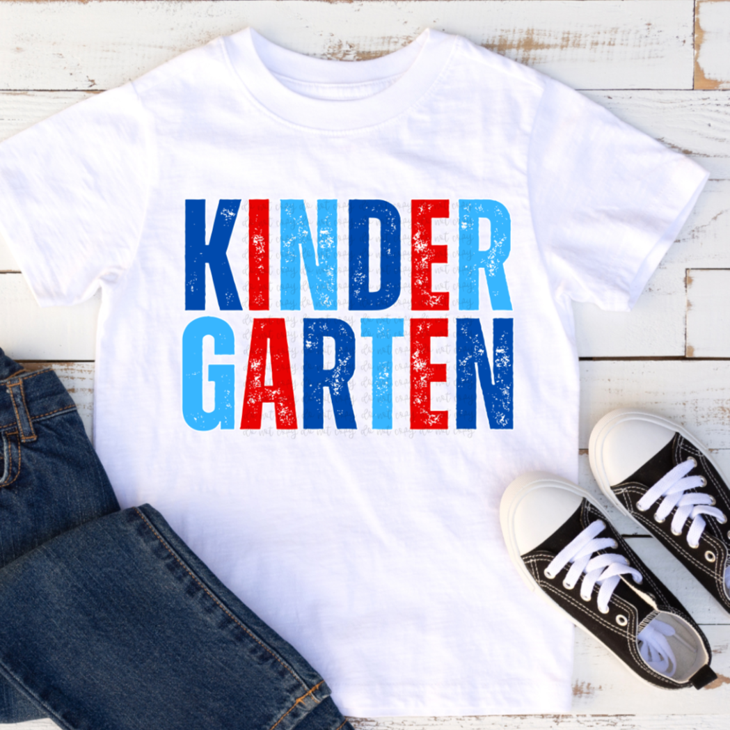 Kindergarten red blue (Parker) DTF transfer