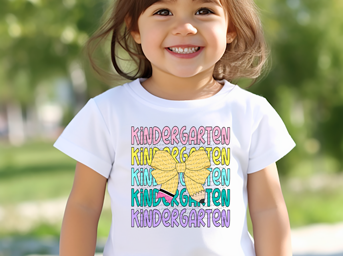 Kindergarten Stacked Pencil Bow 42052 DTF transfer