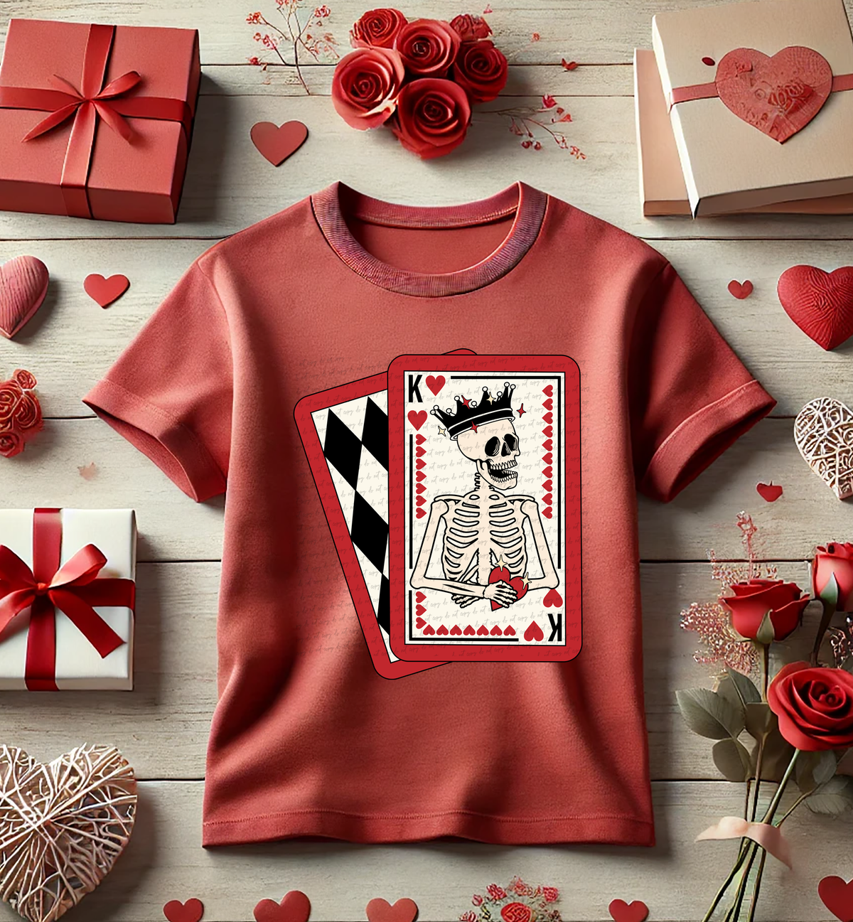 King Of Hearts Red Black Diamond 81529 DTF Transfer