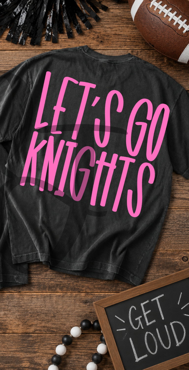 Lets go knights- pink (Parker) DTF Transfer