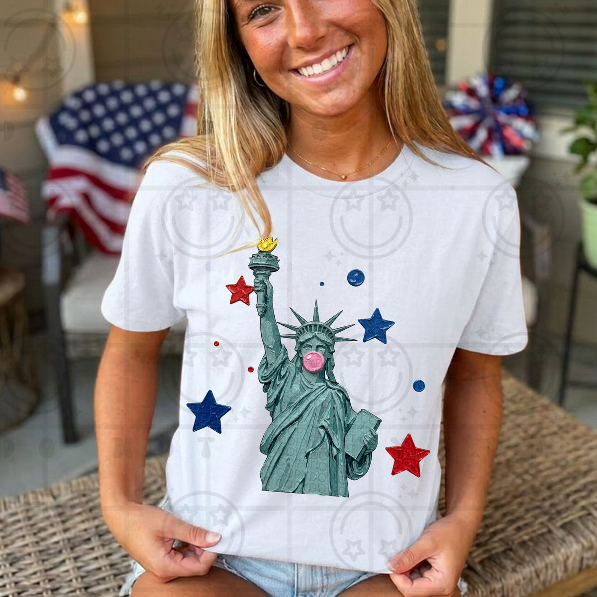 Faux painted lady liberty (HW) DTF Transfer