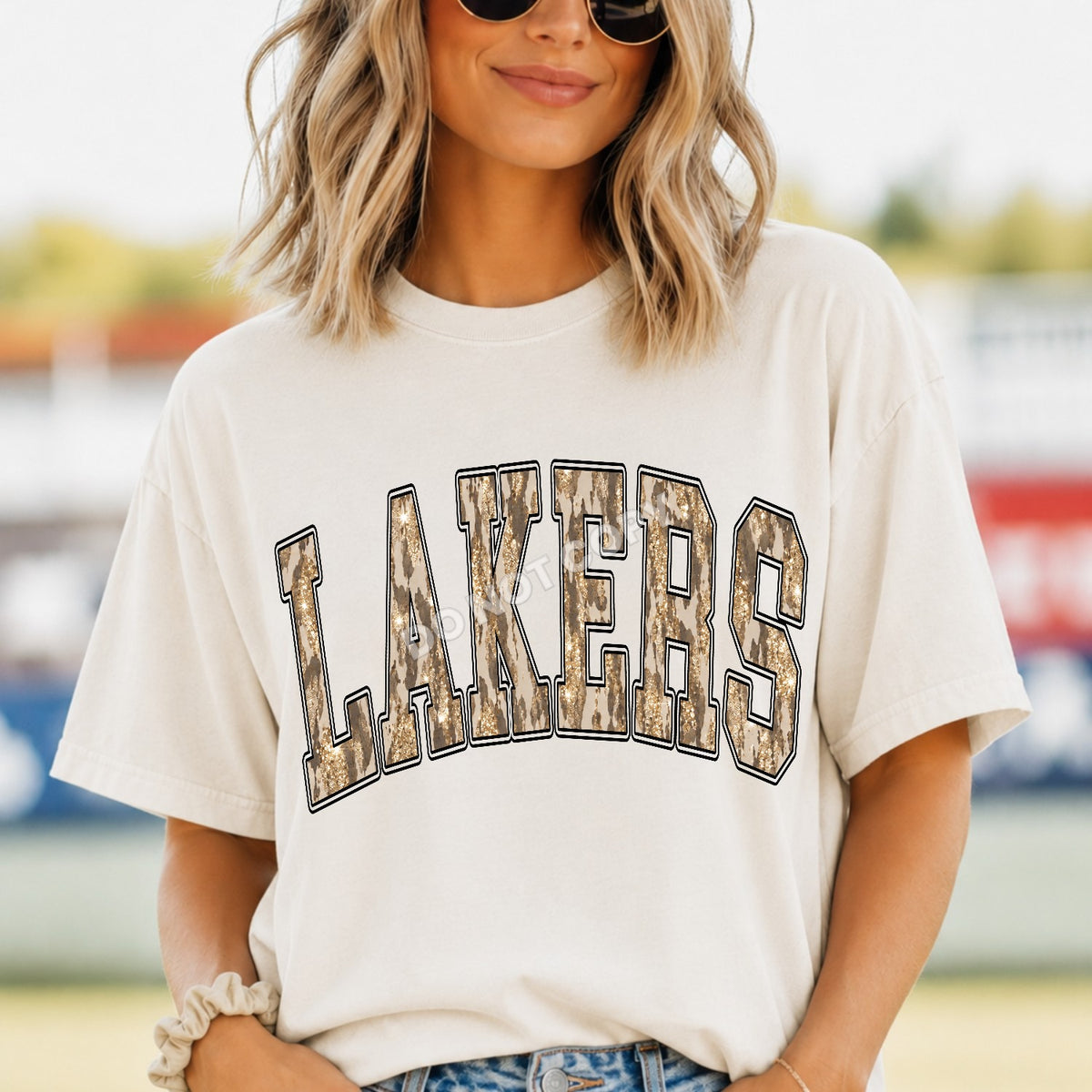 Lakers leopard and gold arched (Parker) DTF transfer