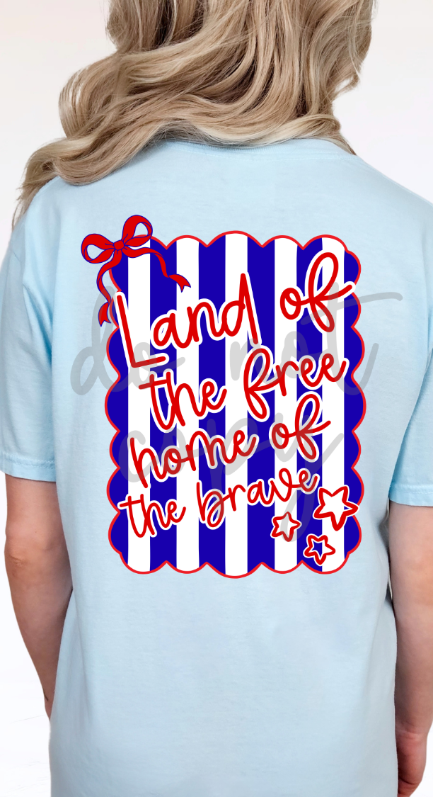 Land of the free stripes (Parker) DTF Transfer