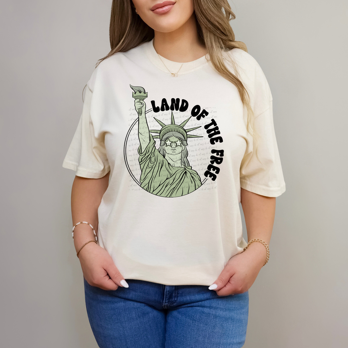 Land Of The Free Statue Of Liberty (FRONT PRINT) 74476 DTF Transfer