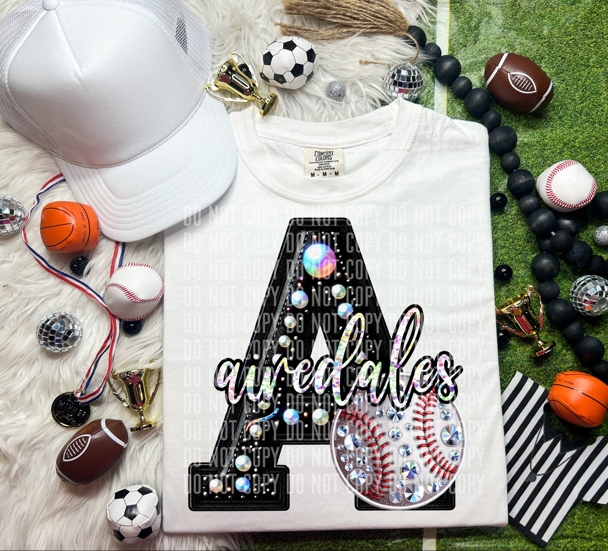 Airedales Leather Rhinestones Baseball 51763 DTF transfer