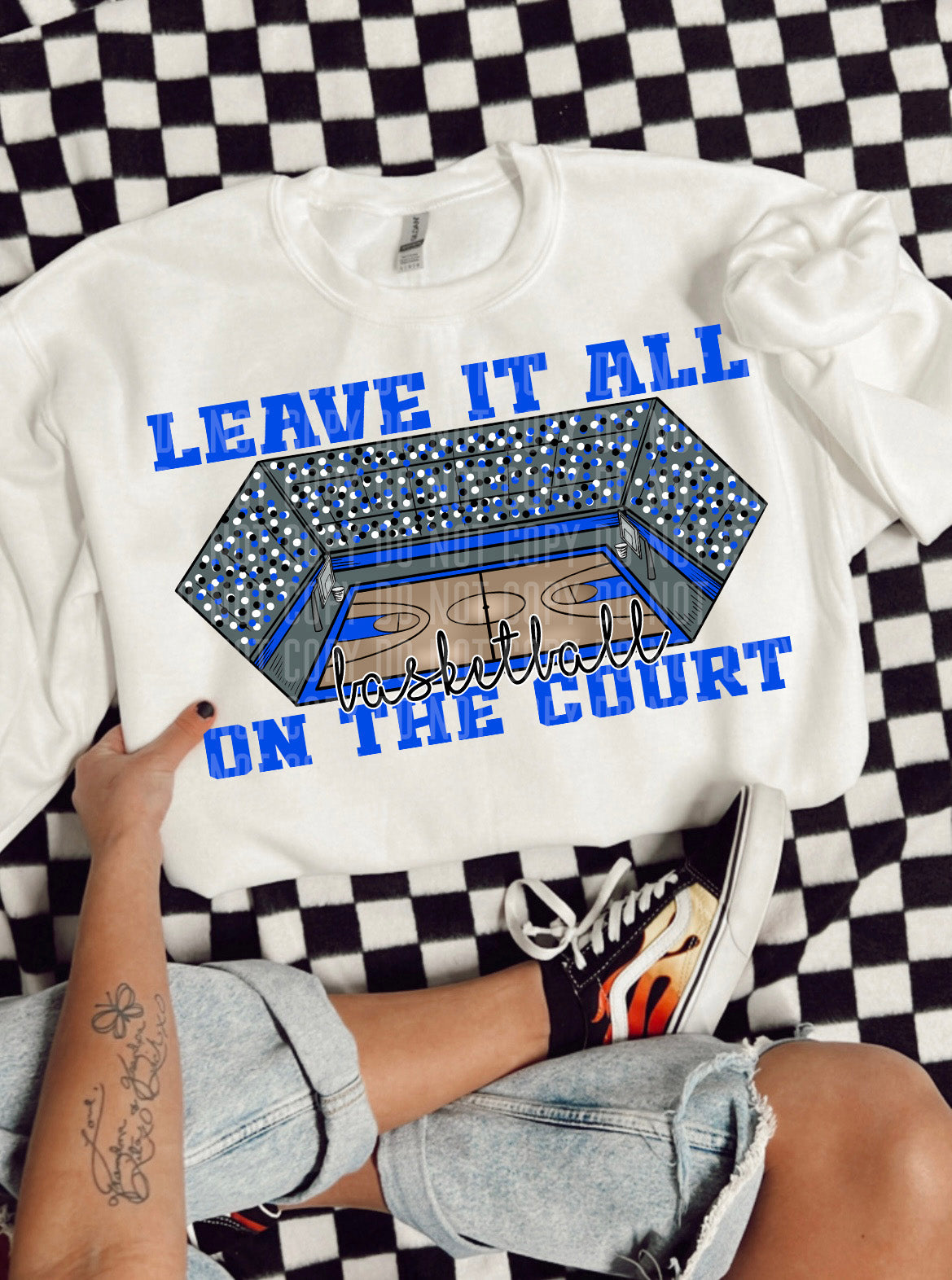 Leave it all on the court Basketball Blue (Caplinger) DTF transfer