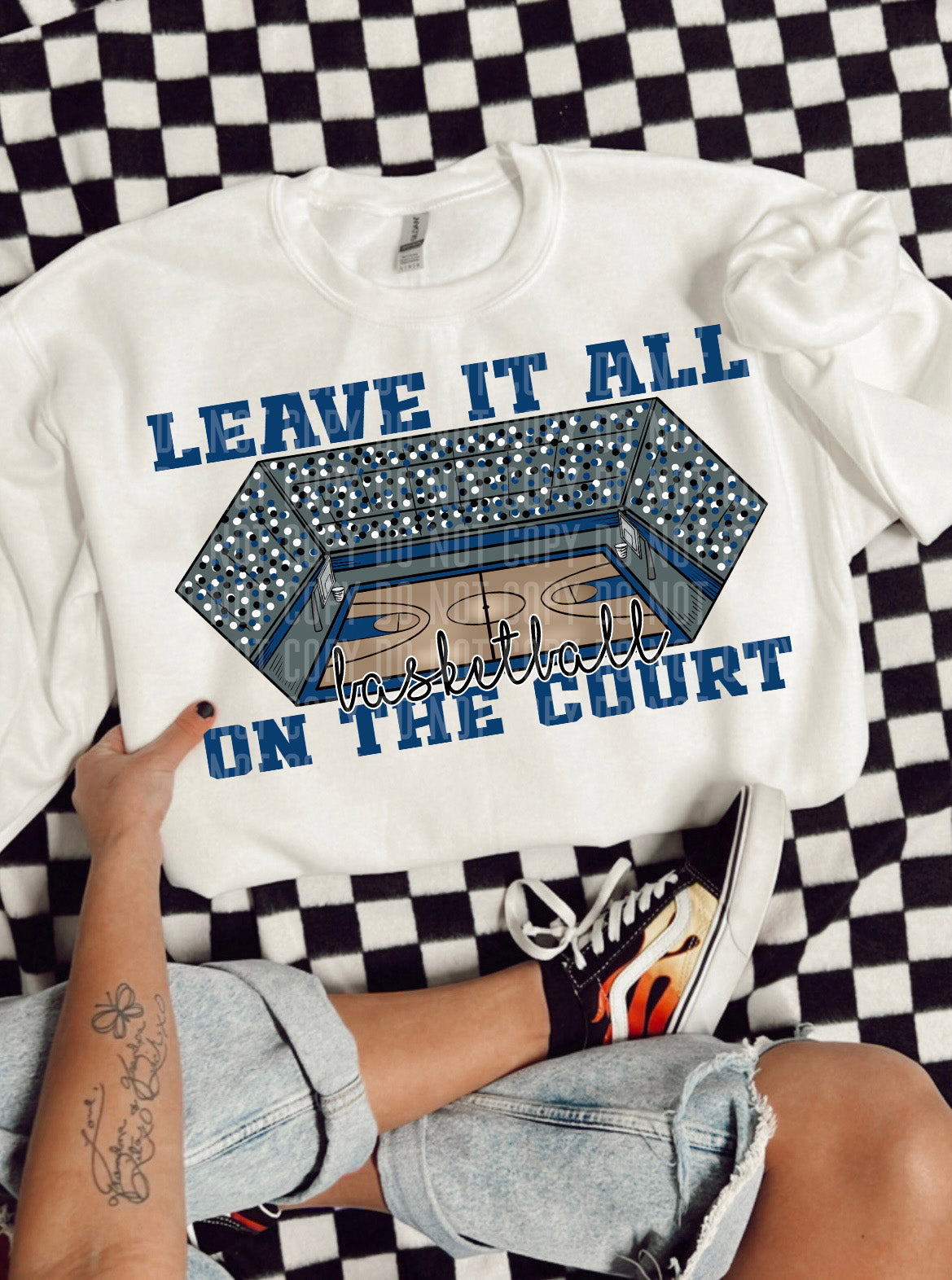Leave it all on the court Basketball Navy Blue (Caplinger) DTF transfer