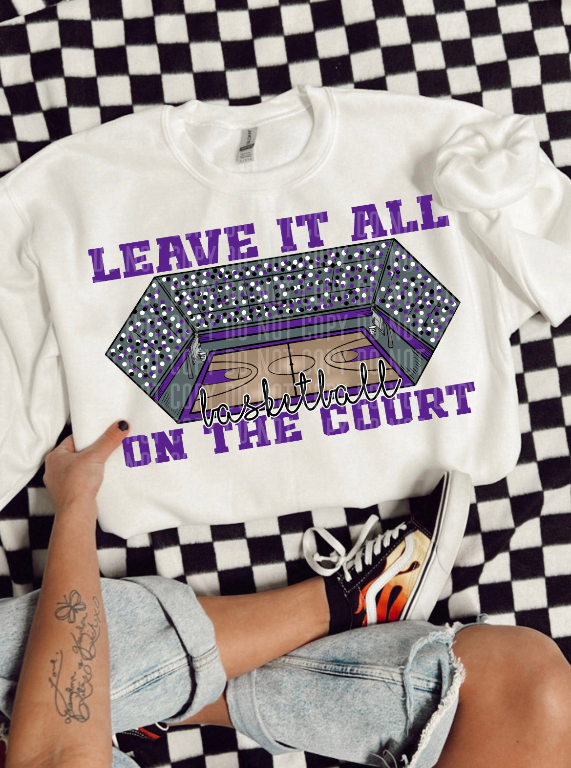 Leave it all on the court Basketball Purple (Caplinger) DTF transfer