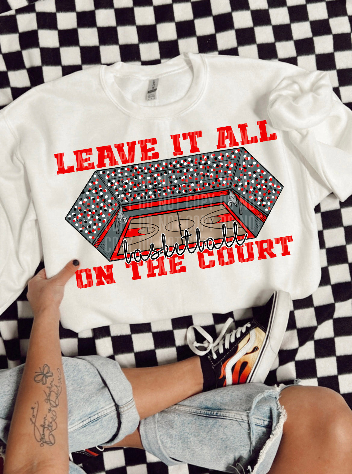 Leave it all on the court Basketball Red (Caplinger) DTF transfer