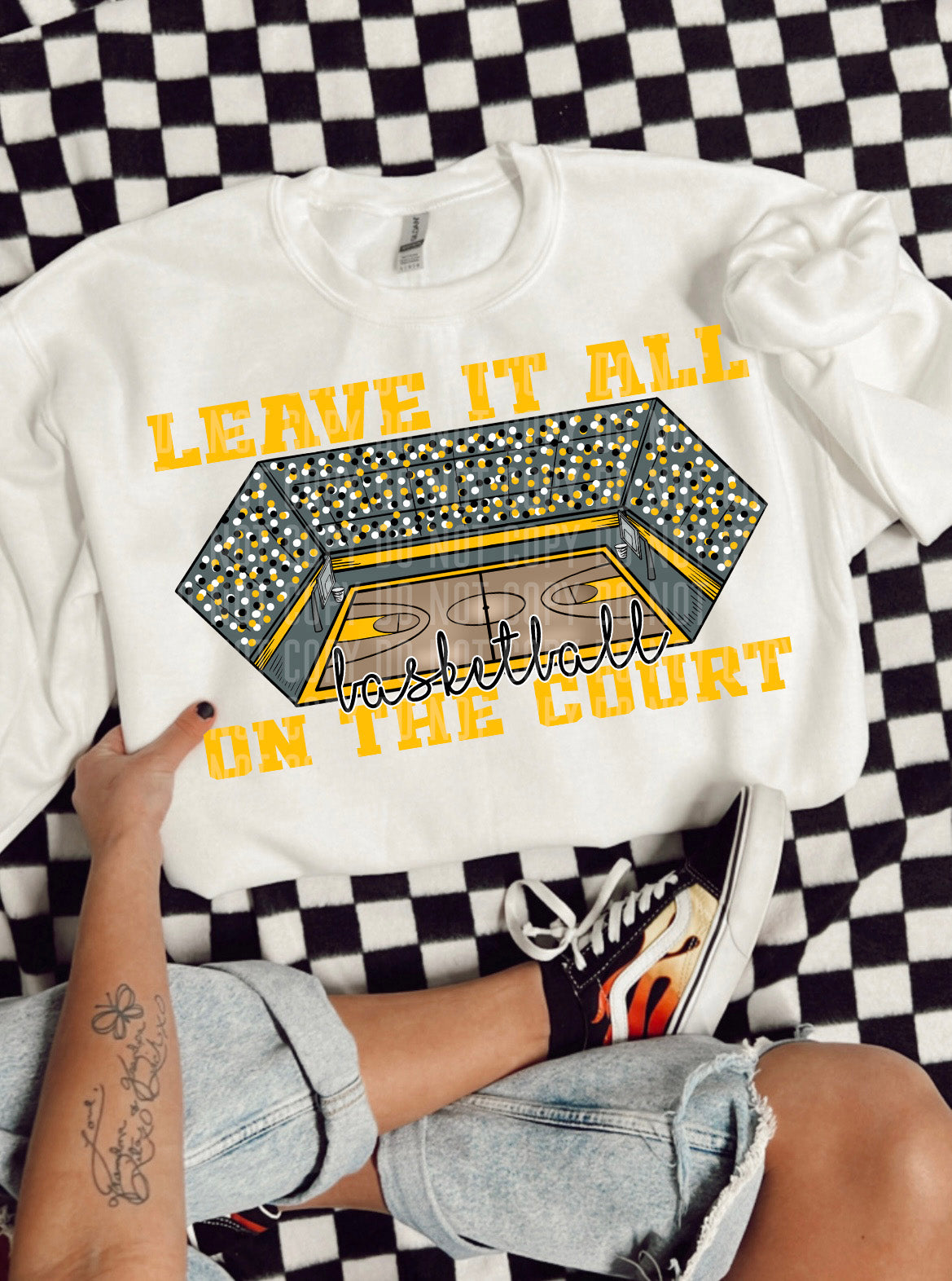 Leave it all on the court Basketball Yellow (Caplinger) DTF transfer