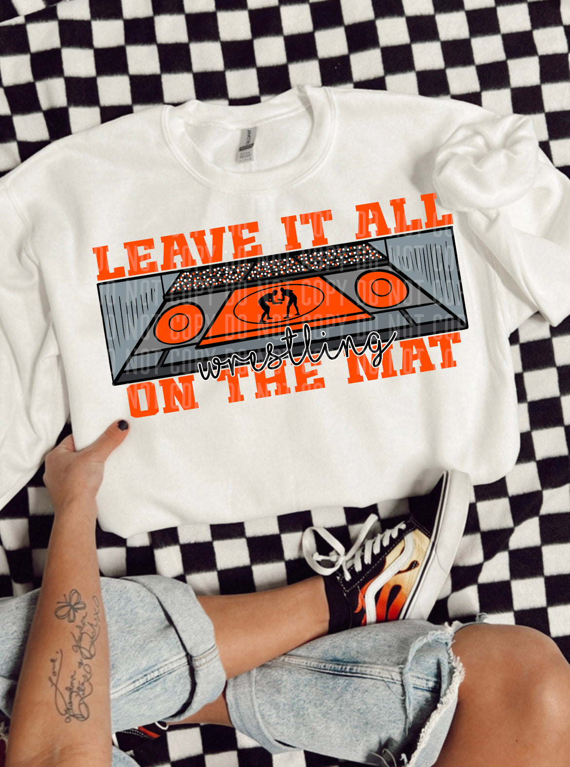 Leave it all on the mat Wrestling Orange (Caplinger) DTF transfer