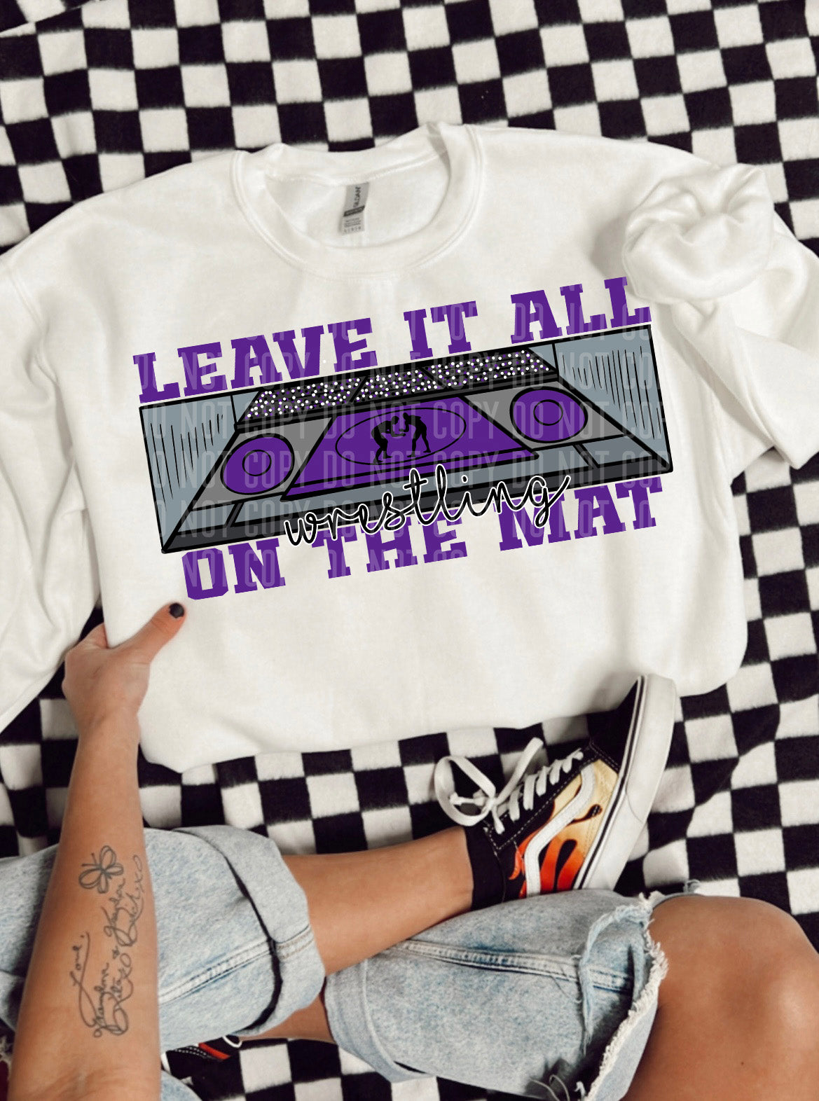 Leave it all on the mat Wrestling Purple (Caplinger) DTF transfer
