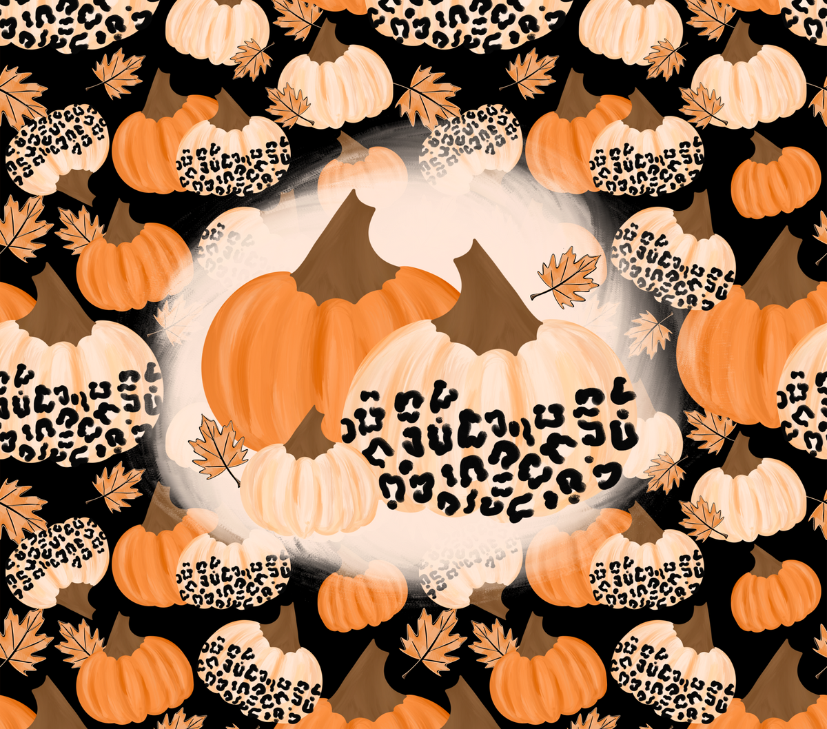 Orange and leopard pumpkins (Linda) DTF Transfer
