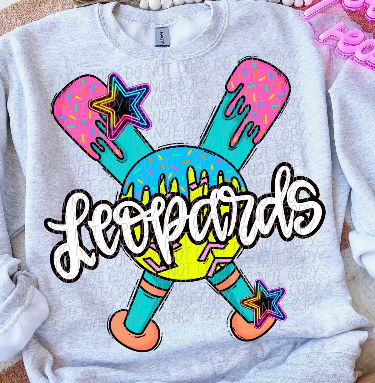 Dripping softball Leopards (CITY) DTF transfer