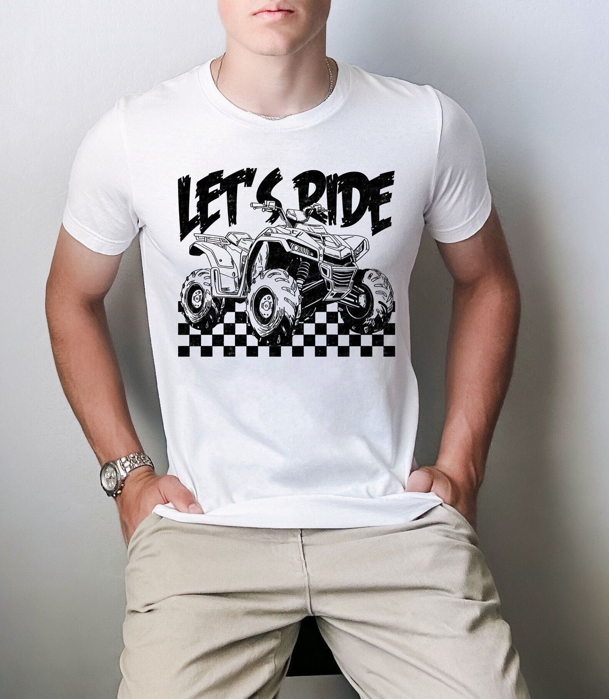 Lets Ride Checkered Motor 108811 DTF transfer