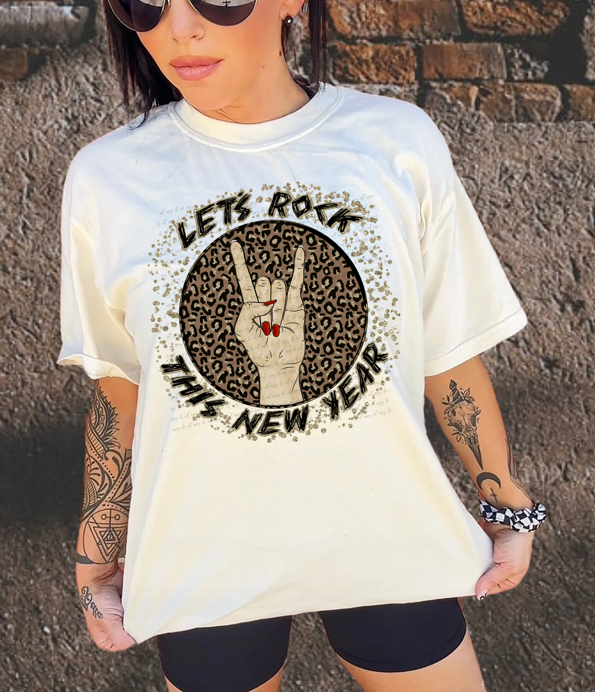 Let's Rock This New Year Leopard 81734 DTF Transfer