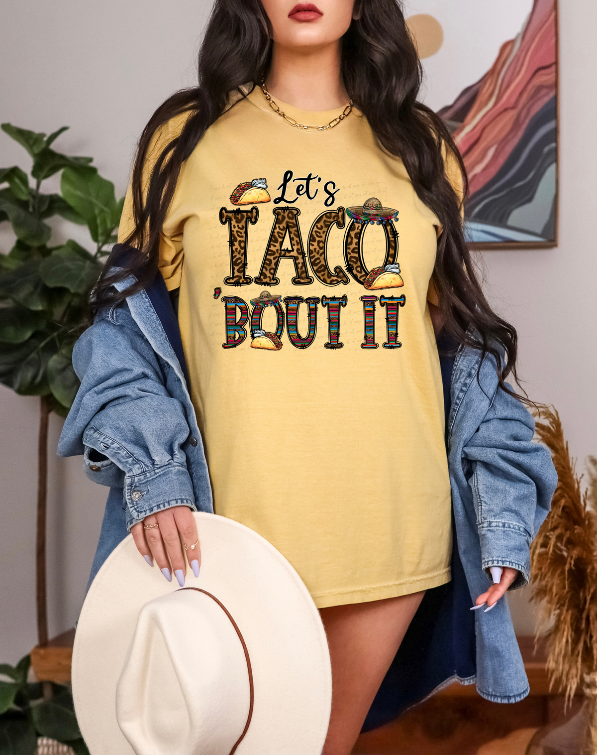 Let's Taco Bout It Leopard Font 116245 DTF Transfer