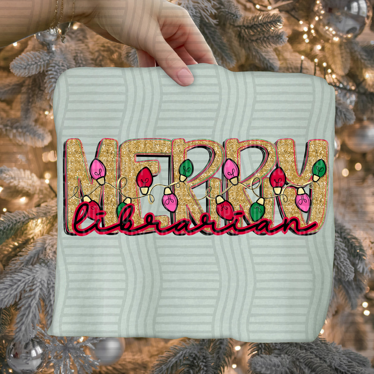 librarian merry with lights (caplinger) DTF Transfer