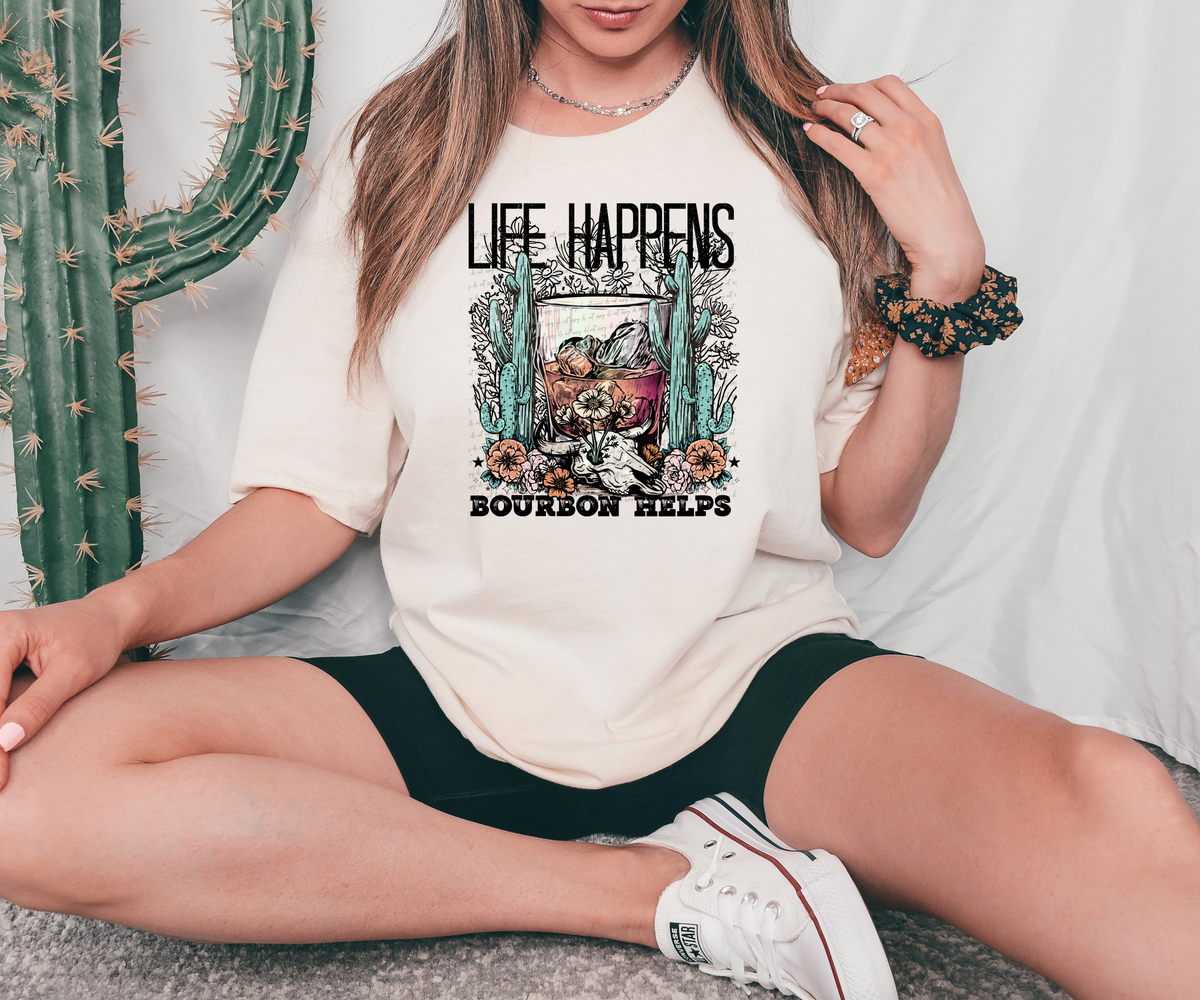 Life Happens Bourbon Helps 54245 DTF transfer